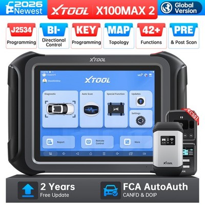 XTOOL X100MAX2 J2534 OE-System Diagnostic Tool OBD2 Scanner ECU Coding Topology