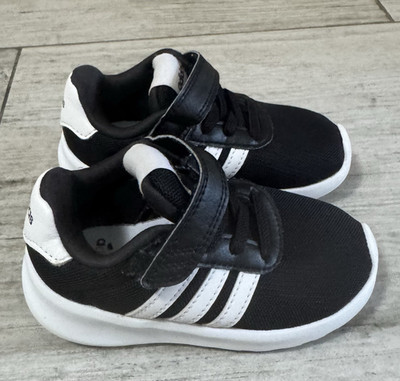 adidas Lite Racer 3.0 Unisex Kinder Sneaker EU 23 Schwarz/Weiß Klett Low