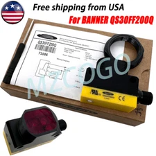 New in Box For BANNER QS30FF200Q Photoelectric Sensor Switch 10-30VDC 200mm