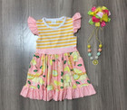 NEW Boutique Citrus Lemon Baby Girls Sleeveless Pocket Dress 6-12 Months — photo 1