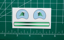 Cascos de fútbol americano Gumball Tulane Green Wave azul bebé *SOLO CALCOMANÍAS TROQUELADAS* mini