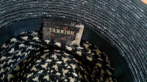 Tarnish Straw Hat Woven Hat Gray Wide Brim No Size Tag Pre-owned - Picture 4 of 5