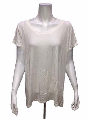 H by Halston Women's Pullover Essentials Scoop Neck Knit Top White 1X Plus Size