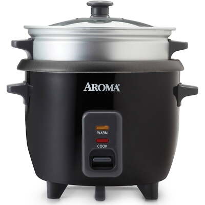 Aroma 6-Cup Pot Style Rice Cooker, Nonstick Interior, new