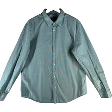 Calvin Klein Slim Fit Infinite Cool Non Iron Men's Size XL Green Stripe Shirt