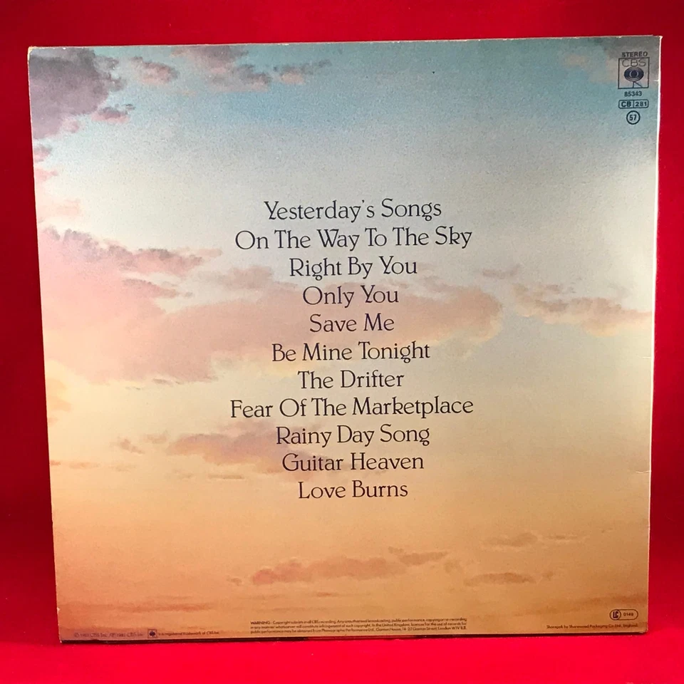 NEIL DIAMOND On The Way To The Sky 1981 UK Vinyl LP + INNER Yesterday's Songs - Image 2 of 3