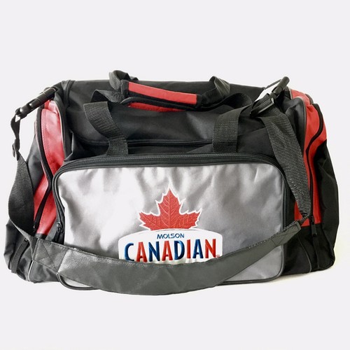 Molson Canadian Duffel Duffle Travel Bag Black Red Gr… Gem