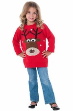 Christmas Santa Red Reindeer Sweater Child Costume New Kids Large