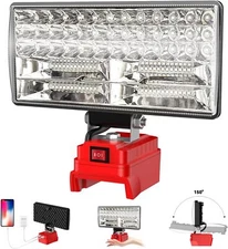 8" Cordless LED Work Light for Milwaukee with USB Portable Spotlight Flashlight