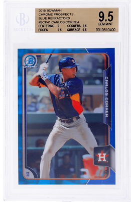 2015 Bowman Chrome Carlos Correa Prospect Blue Refractor /150 BGS
