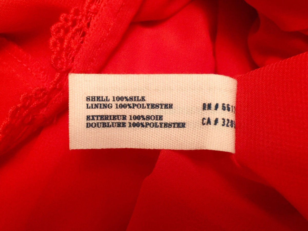 Robe Cocktail Sans Bretelles Leifsdottir - Soie Rouge Orangé à Pétales - Taille 0 - Neuve Sans Étiquette