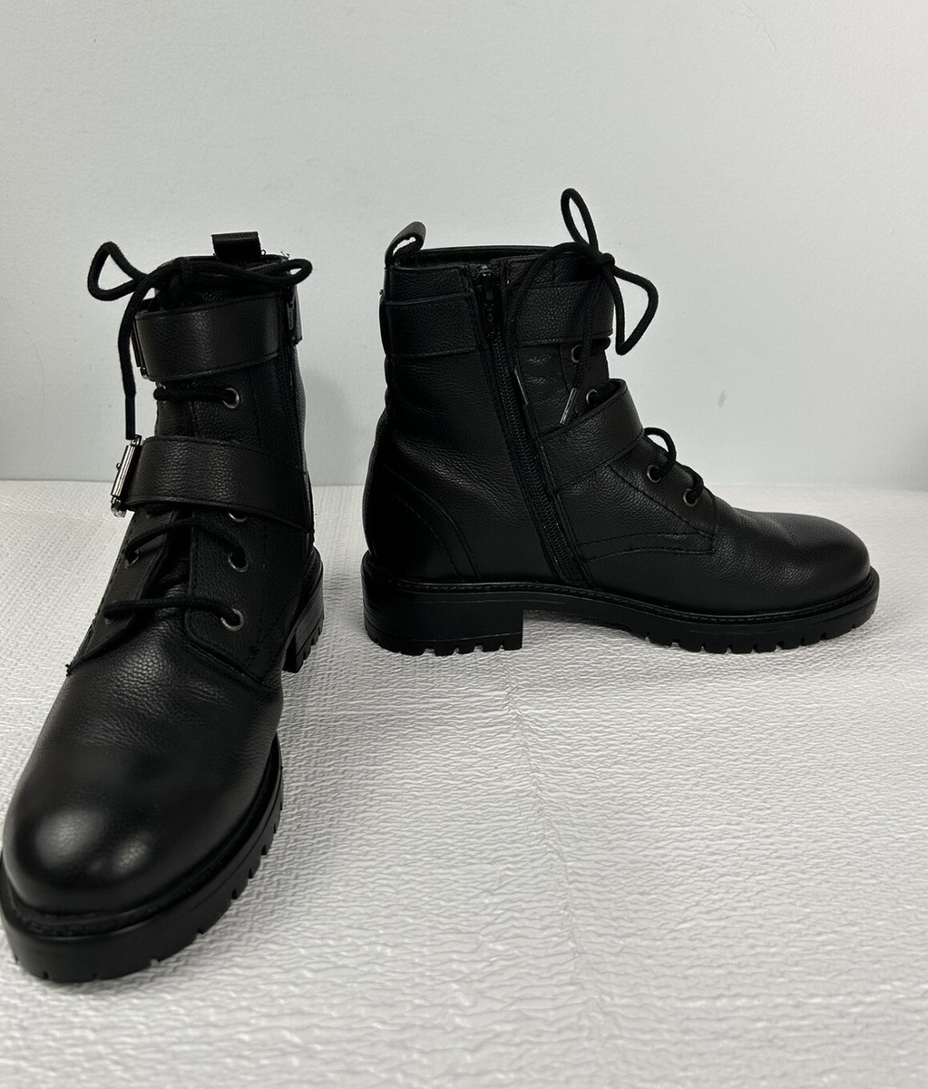 Urban Outfitters Black Utility Ankle Boots Sz US 7 EU38 UK 5 Leather View 3
