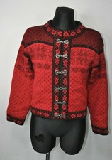 Northfjord Of Norway Red Cardigan Sweater Cardigan Fair Isle Women's size XS