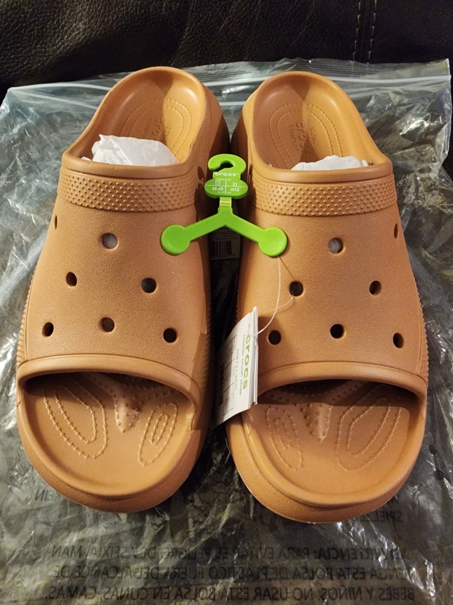 ✅️New! Crocs Mens Size 13 Classic Crush Slides Sandals Cork
