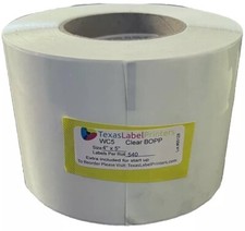 Clear Labels 4  x5  L 540/Roll, BOPP, Round Corners, 3  Core ID, Epson ColorWorks