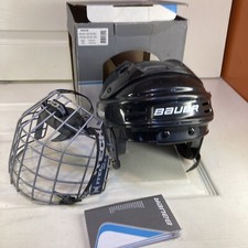 Bauer 1500 Hockey Helmet Combo XS  with cage face black CSA ice mask Box & Book