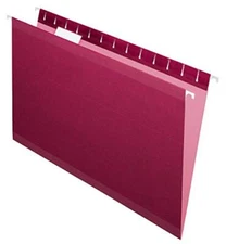 Esselte PFX415315BUR Reinforced Hanging Folders Legal Size Burgundy 1/5 Cut 2...