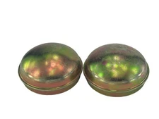 (Qty 2) 2.44" Dust Cap for Ag Hubs Yellow Zinc Plated