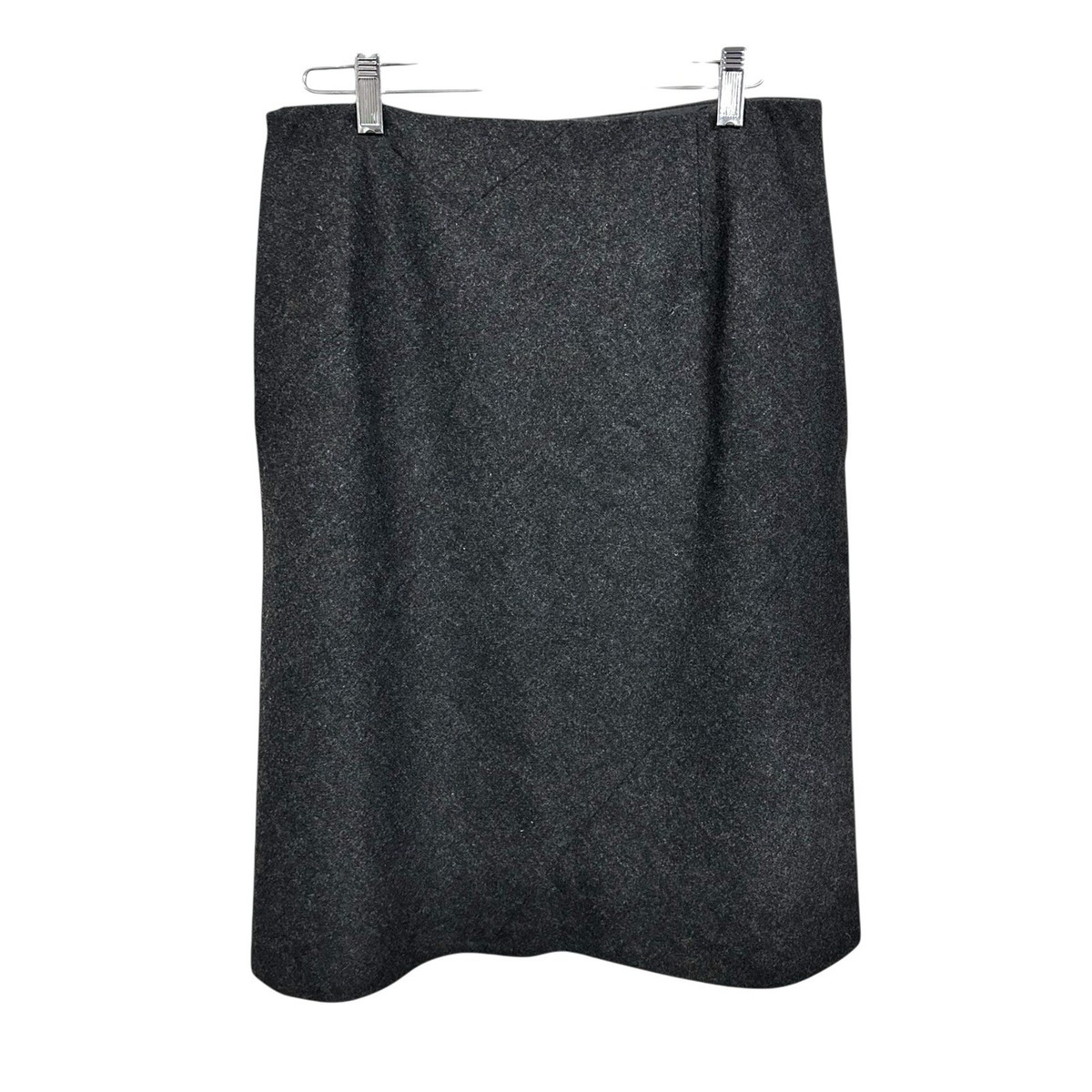 スカート STRIPED WOOL SKIRT Chaiken Womens Sz 6 Gray Wool? Skirt A-Line Side Zip