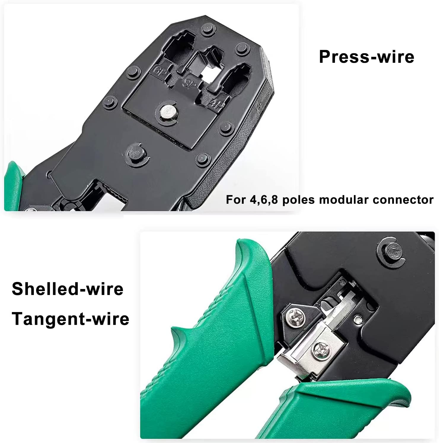 RJ45 Network Cable Tool Kit, Including 30PCS RJ45 Cat6 Connecter, 30PCS