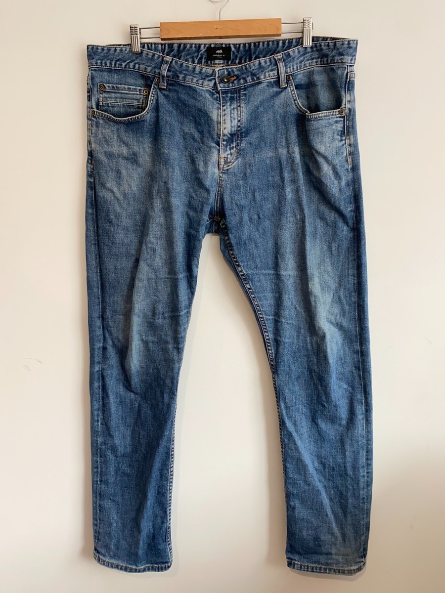Jag Cotton Denim Jeans Mens Size 40 Blue Faded Straight Flynn