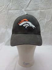 Denver Broncos NFL Team Apparel Gray Strapback Hat OSFA Baseball Hat