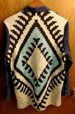 New Davi & Dani Corduroy and Knit Southwest Aztec Jacket Women M 42" chest