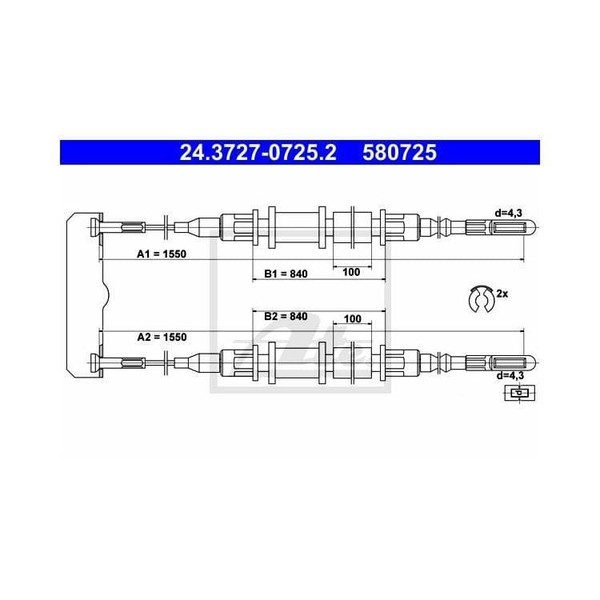 ATE Handbremsseil Hinten FüR Opel Omega A Senator-image