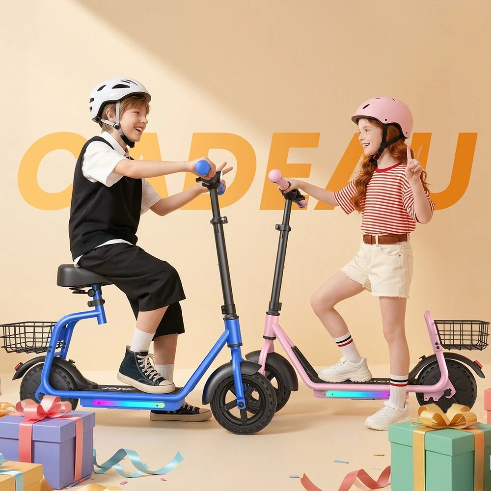iK7 Elektroroller 2in1 250W 20km/h Kinder E-Scooter mit abnehmbarem Sitz & Korb - Bild 18 von 23