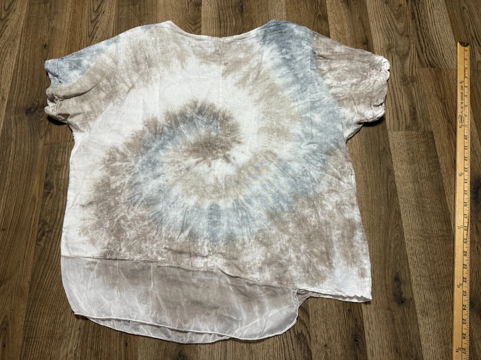 Camisa Valentina Naldi Para Mujer Talla Mediana, Blanca Marrón Negra, Hecha en Italia Foto 2 de 4