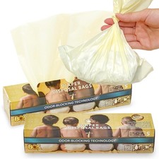 , Odor-Sealing Dirty Diaper Trash Bags - Scent  Smell Free Color: Cream Yel...