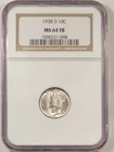 1938-D MERCURY DIME - NGC MS-64 FB, FRESH & PREMIUM QUALITY!