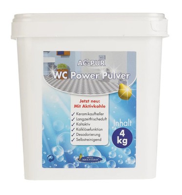 AQUA CLEAN PUR WC Power Pulver mit Aktiv-Kohle gegen unangenehme Gerüche, 4kg