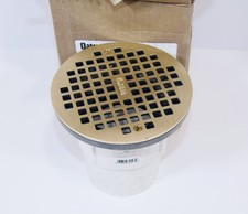 Oatey 72127 3" or 4" PVC General Purpose Drain w/ 6" BR Grate, Strainer Materia