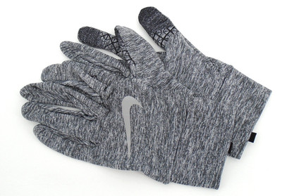 Nike Element Gloves Men's Large Dri-Fit Running Touch Screen Grey/Silver