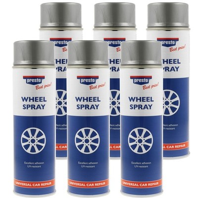 Presto Felgensilber Felgenlack 6x 500ml Felgenspray silber Spraydose 