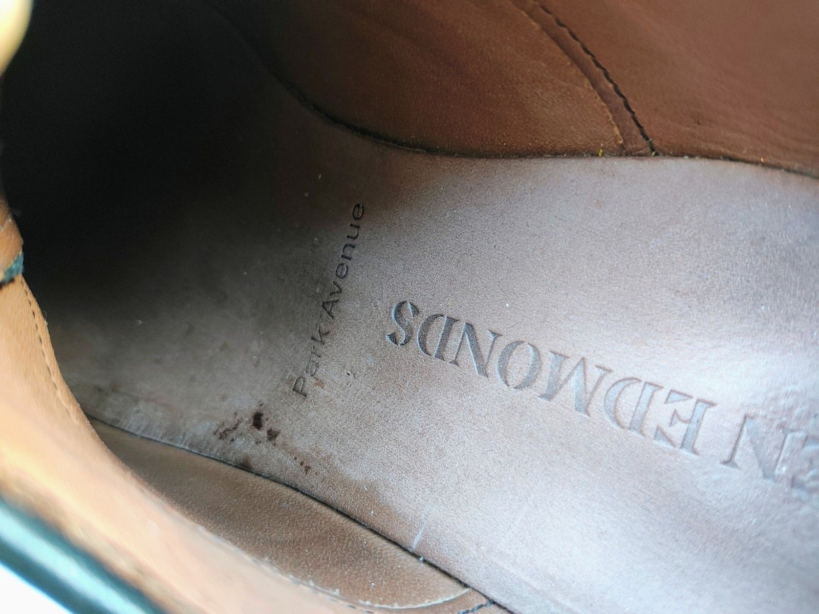 Allen Edmonds Park Avenue Black Leather Oxford Shoes Mens 8 D Toe Cap Bench Welt