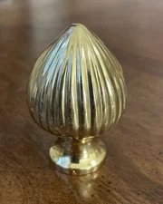 Vintage Solid Brass Ribbed Cone Lamp Finial