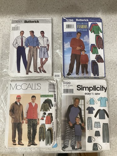 4 VINTAGE Sewing Patterns McCall's Simplicity Butterick Mens Size L - XL