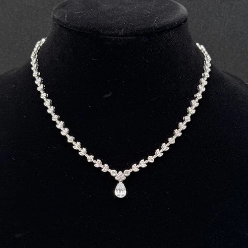 ELIOT DANORI - Hoja de circonita cúbica (1 Ct. t.w.) Collar nuevo con etiquetas brillante declaración Foto 4 de 4