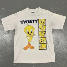 Vintage 1991 Single Stitch Looney Tunes Tweety Single Stitch Tee Shirt Size M
