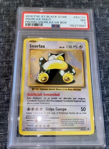 Snorlax - Holo 😴 PSA 9 😴 2016 PM XY Black Star #XY179 🔥 Promo GX Box Spanish