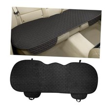Linen Car Seat Cover, Anti-Slip Long Bottom Rear Seat Cover Back Black