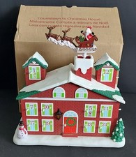 Avon 2011 Countdown to Christmas Advent House Santa Sleigh Lighted Musical