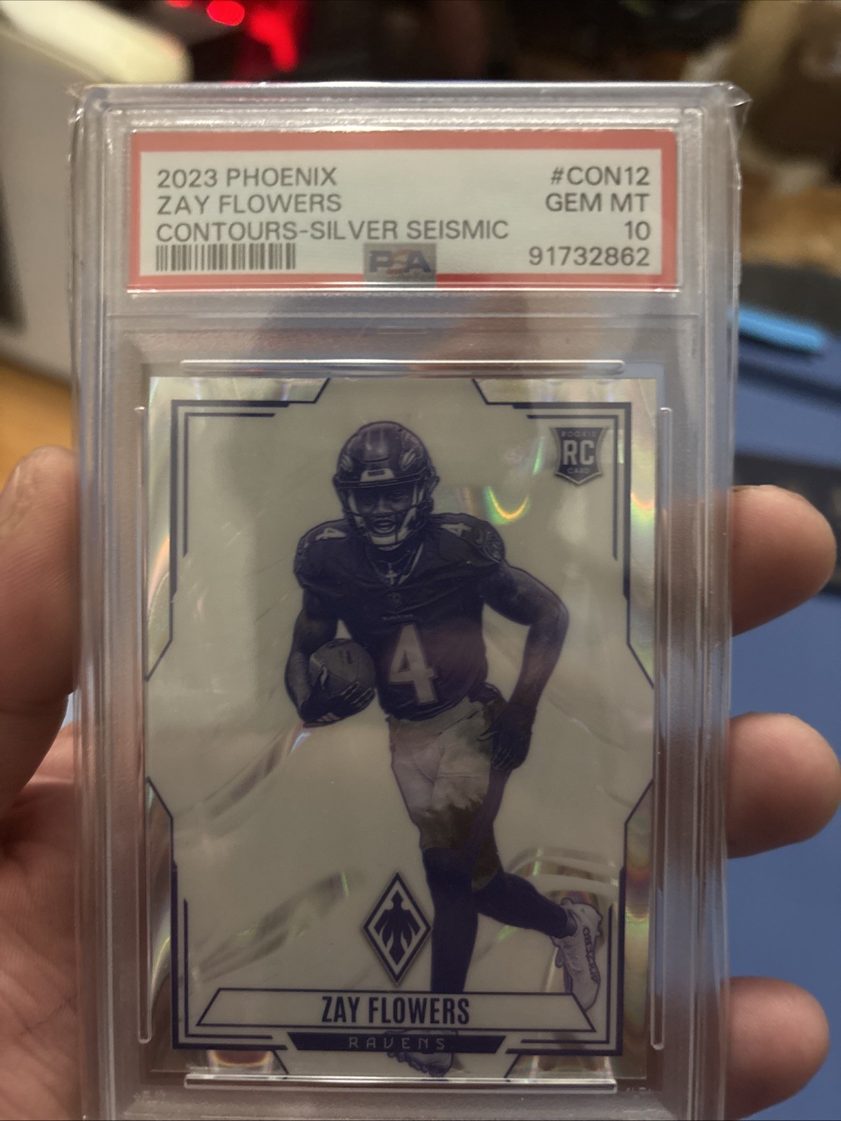 2023 Panini Phoenix - Contours Zay Flowers #CON-12 Silver Seismic (RC)