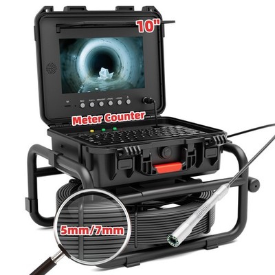 10'' Self-leveling Sewer Camera 98FT  Pipe Inspection Borescope w/ Meter Counter