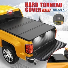 5.7ft 5.8ft Hard Tonneau Cover For 2009-2026 Ram 1500 Truck Bed Tri-Fold w/LED