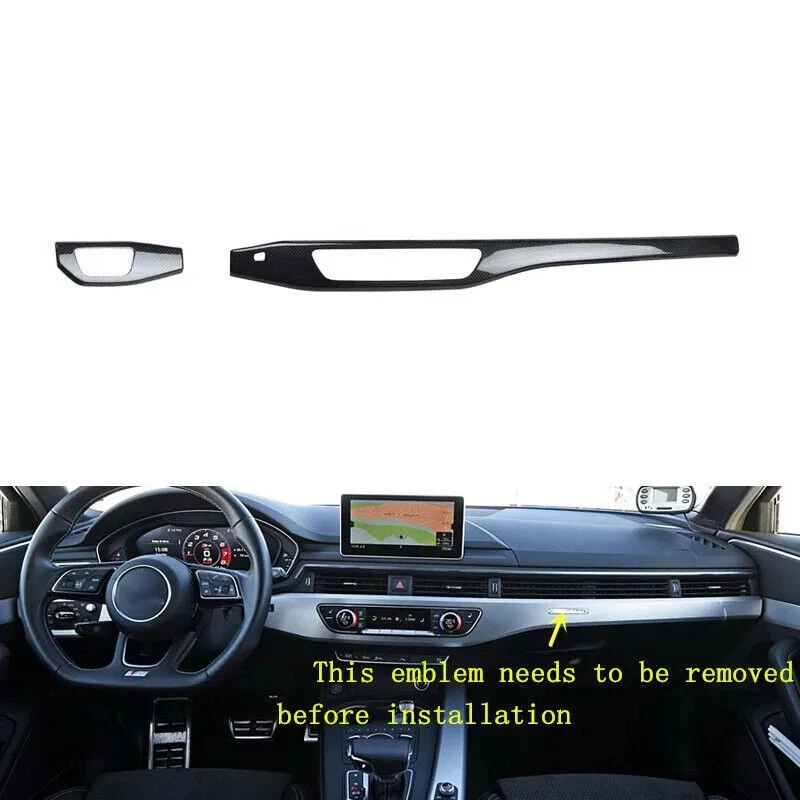 For Audi RS4 2019-2024 ABS Carbon Fiber Car Interior Door Trims Stickers - Image 2 of 4