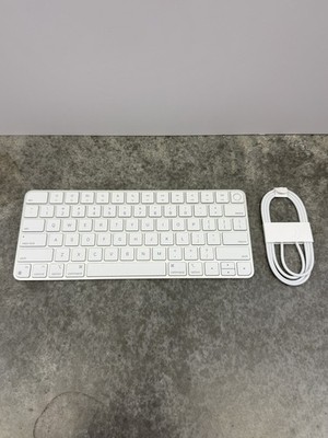 Apple Magic Keyboard w/ Touch ID A2449 Wireless Silver + Braided Charging Cable