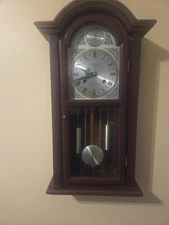 Vintage Waltham 31-Day Tempus Fugit Wall Clock Chimes Testes & Working With Key 